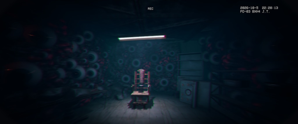 First-person bodycam view of a distorted hospital scene from It Reaches
